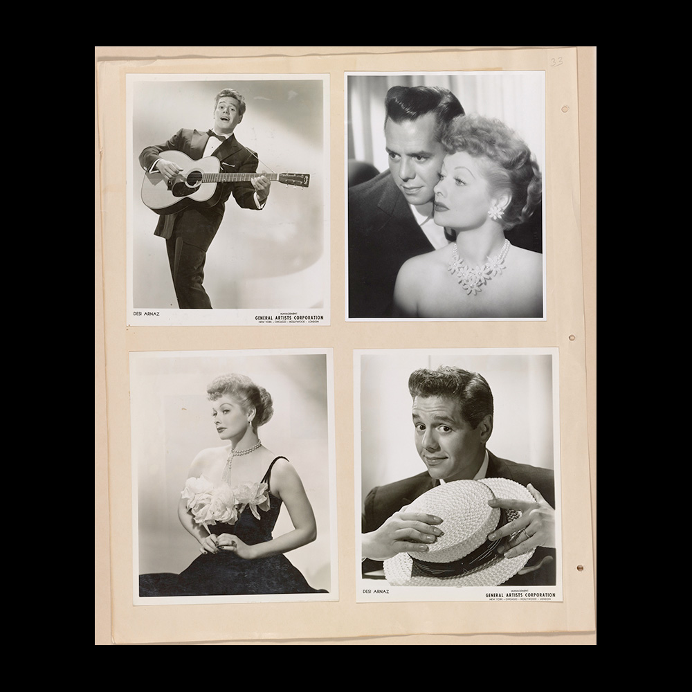 Image collage of Desi Arnaz and Lucy Ball portraits.